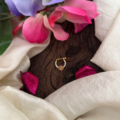 Trendy Red White Green Floral AD Stone Nath / Nose pin-G13859