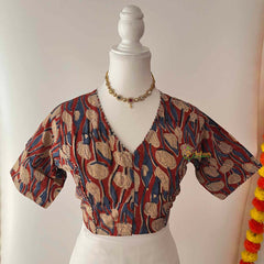 Vriksham Premium Floral Printed Readymade Blouse-Kalamkari Print-VS4526