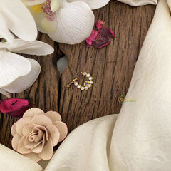 Vriksham Antique Gold Naths/Nose pin-Pearl-Red White-G17529