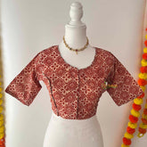 Vriksham Premium Red Floral Printed Readymade Blouse -Kalamkari Print-VS4514