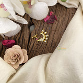 Vriksham Designer Gold Naths/Nose pin-Red White-G17522