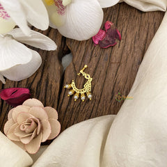 Vriksham Designer Gold Naths/Nose pin-Red White-G17522