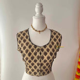 Vriksham Premium Floral Printed Readymade Sleeveless Blouse-Kalamkari Print-Skin Color-VS4531