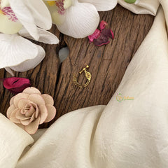 Vriksham Designer Gold Naths/Nose pin-Red White & Green-G17523