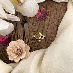 Vriksham Unique Gold Naths/Nose pin-Pearl-White-G17530