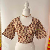 Vriksham Premium Floral Printed Readymade Blouse-Kalamkari Print-Skin Color-VS4523