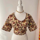 Vriksham Premium Floral Printed Readymade Blouse-Kalamkari Print-Skin Color-VS4516