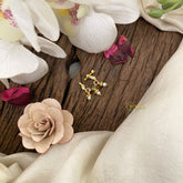 Vriksham Designer Golden Naths/Nose pin-Bird-Red Green & White-G17480