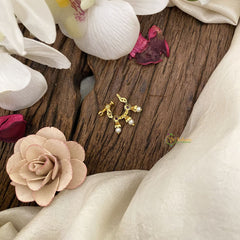 Vriksham Designer Golden Naths/Nose pin-Bird-Red Green & White-G17480