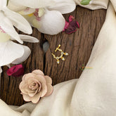 Vriksham Designer Golden Naths/Nose pin-Bird-White-G17479