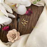 Vriksham Designer Golden Naths/Nose pin-Bird-White Red-G17478