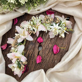 Vriksham White & Baby Pink Floral With Beads Veni-Flower Accessories-H1172