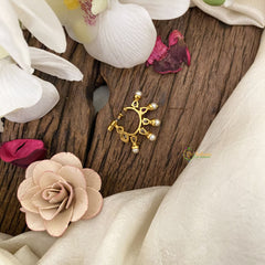 Vriksham Exquisite Golden Naths/Nose pin-Bird-White Red-G17476