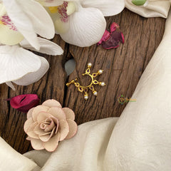 Vriksham Exquisite Golden Naths/Nose pin-Bird-Red-G17477