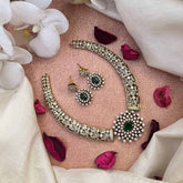 Vriksham Elegant Sparkle Style Emerald Hasli Neckpiece-VV2007