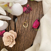 Vriksham Unique Floral Golden Naths/Nose pin-Bird-White Red-G17474