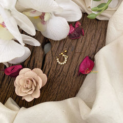 Vriksham Unique Floral Golden Naths/Nose pin-Bird-White-G17473