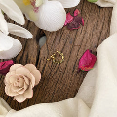 Vriksham Unique Floral Golden Naths/Nose pin-Bird-White-G17473