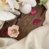 Vriksham Antique Floral Golden Naths/Nose pin-Red-G17470