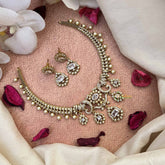 Vriksham Unique Elephant Style AD Stone Hasli Choker-White-Pearls-G21069