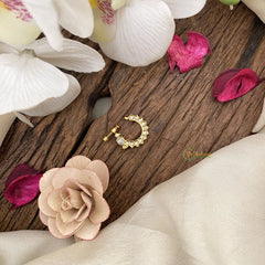 Vriksham Bird Shape Golden Naths/Nose pin-White-G17467