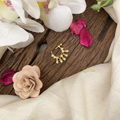 Vriksham Elegant Golden Look Alike Naths/Nose pin-Pearl-Red White-G17508