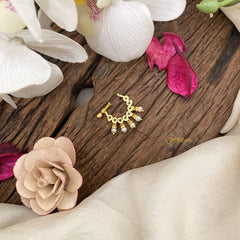 Vriksham Elegant Golden Look Alike Naths/Nose pin-Pearl-Red White-G17508