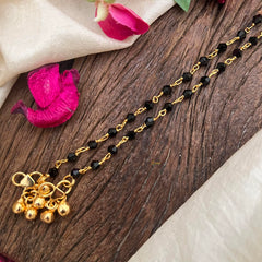 Unique Gold Look Alike Anklets-Black bead-G14013