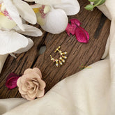 Vriksham Elegant Golden Look Alike Naths/Nose pin-Pearl-Red White-G17509