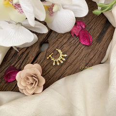 Vriksham Elegant Golden Look Alike Naths/Nose pin-Pearl-Red White-G17509