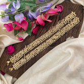 Premium Gold Look Alike Cluster Pearl Thick Anklets-G14038