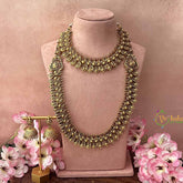 Vriksham Bridal Lakshmi Coin Style Peacock Bridal Set-Red Green-G21041