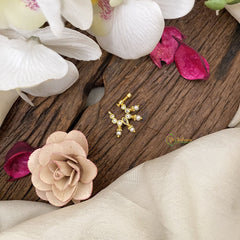Vriksham Antique Golden Look Alike Naths/Nose pin-Pearl-White-G17513
