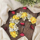 Vriksham Ivory & Yellow Gold Artificial Gajra With Glitter Accents Flower Accessories-H1192