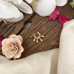 Vriksham Antique Golden Look Alike Naths/Nose pin-Pearl-Red White-G17512