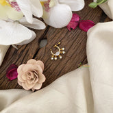 Vriksham Exquisite Golden Naths/Nose pin-White-G17492