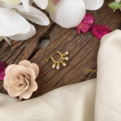 Vriksham Exquisite Golden Naths/Nose pin-White-G17492