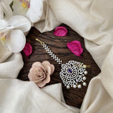 Vriksham Antique Royal Radiance AD Stone Maang Tikka-Purple-Pearl-G19493