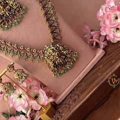 Vriksham Antique Goddess Motif Temple Premium Bridal Set-G21045