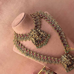 Vriksham Antique Goddess Motif Temple Premium Bridal Set-G21045