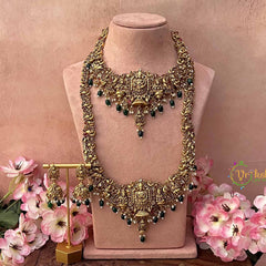 Vriksham God Blessing Bridal South Indian Temple Bridal Set-Green Bead-G21043