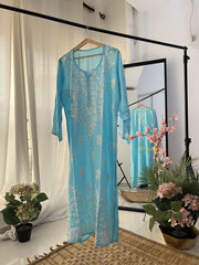 Vriksham Sky Blue Chikankari Kurtis-VS4323