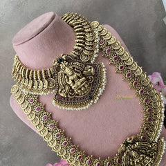 Vriksham Lakshmi coin and Pendant Temple Bridal Set-G18661