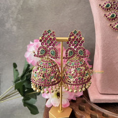 Vriksham Precious Kemp Style Stone Maanga-Red-Bridal Set-G18658