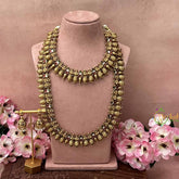 Vriksham Antique Goddess Lakshmi Motif & Manga Temple Bridal Set-G21050