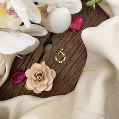 Vriksham Unique Golden Look Alike Naths/Nose pin-White Red-G17516