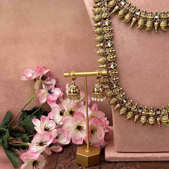 Vriksham Antique Goddess Lakshmi Motif & Manga Temple Bridal Set-G21050