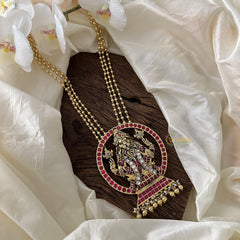 Premium Narasimha Jadau Kundan Pendant Chain-Pearl-J2369