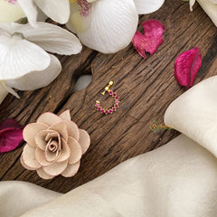 Vriksham Unique Golden Look Alike Naths/Nose pin-Red-G17515