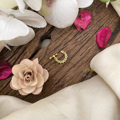 Vriksham Unique Golden Look Alike Naths/Nose pin-Red-G17515